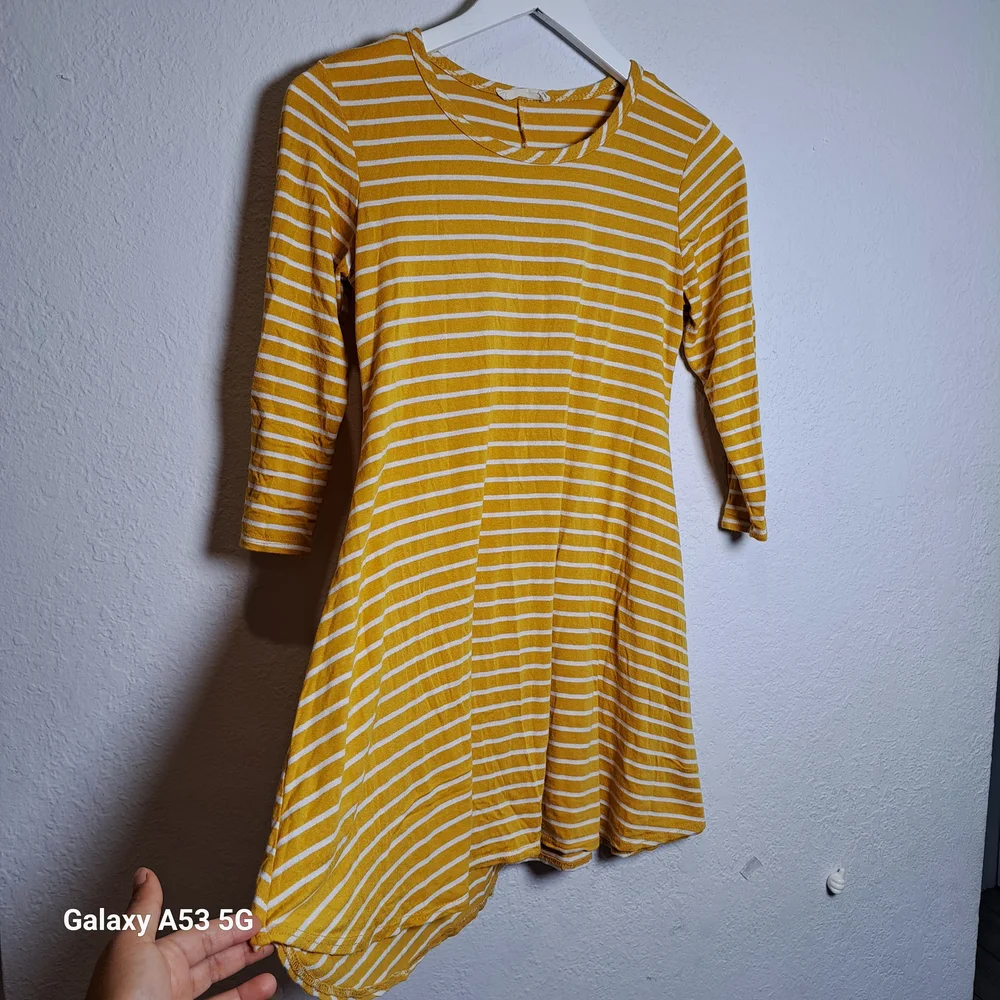Forever Rose Charming Yellow Striped Dress